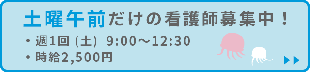 土曜午前だけの看護師募集中！