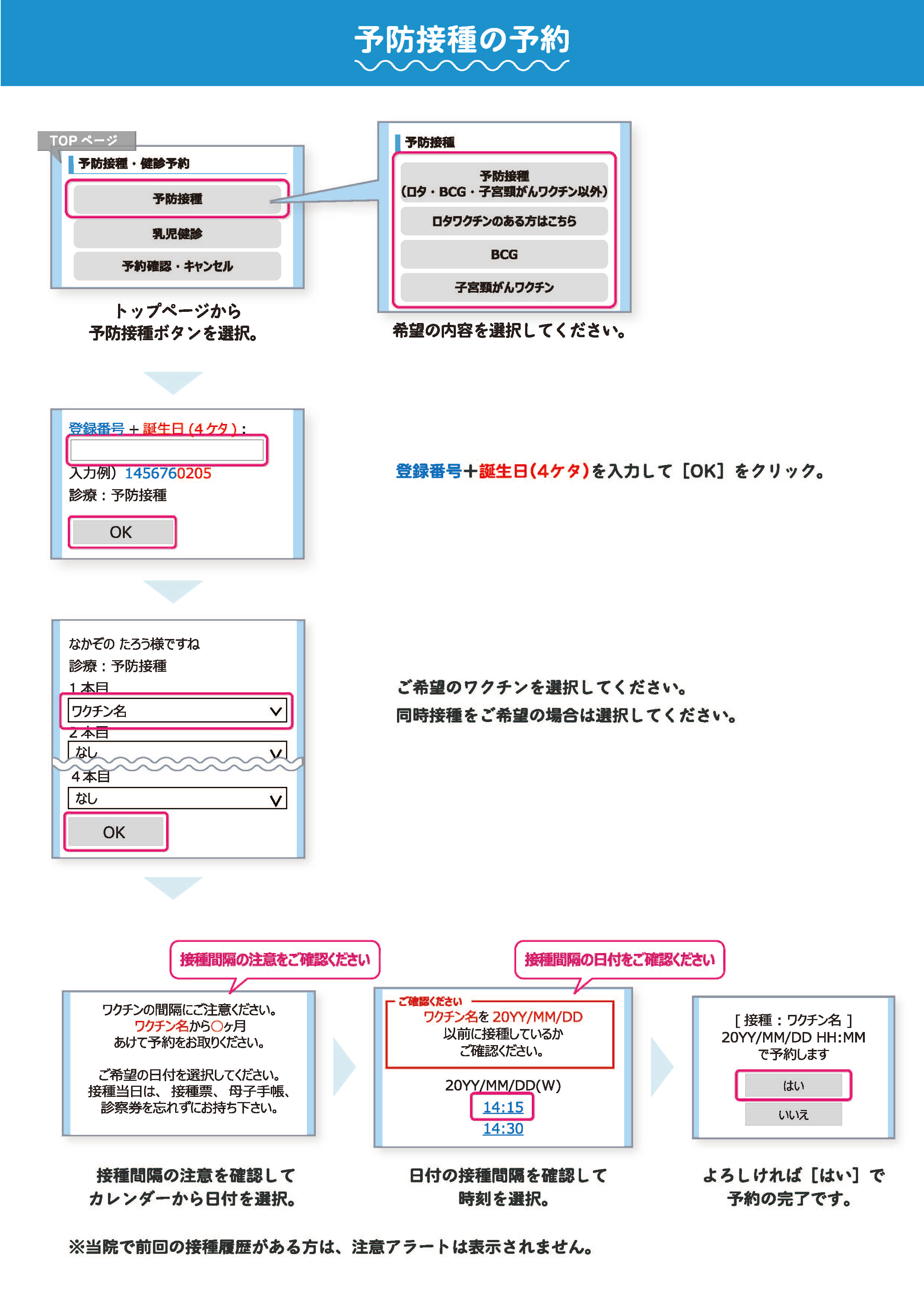 予防接種の予約